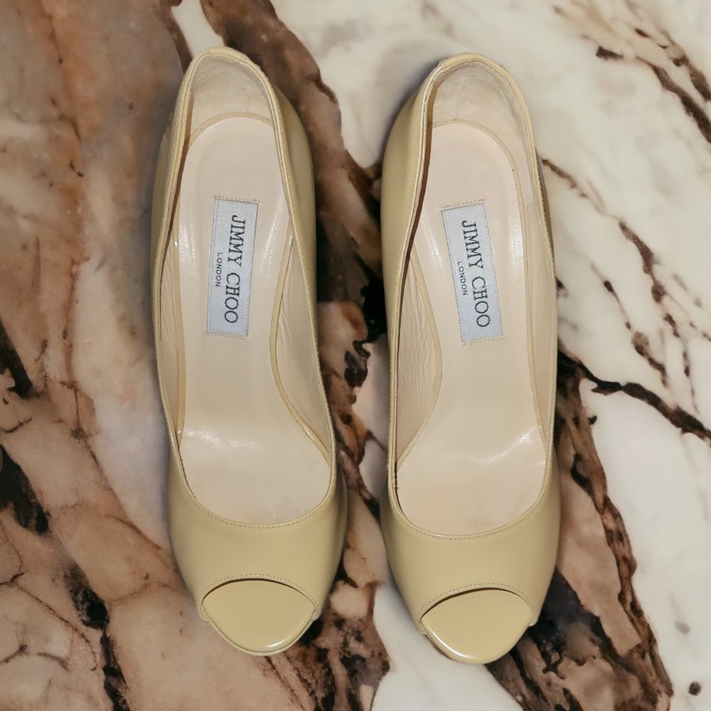 Jimmy Choo Peep Toe Platform Heels- 36 1/2 EUR